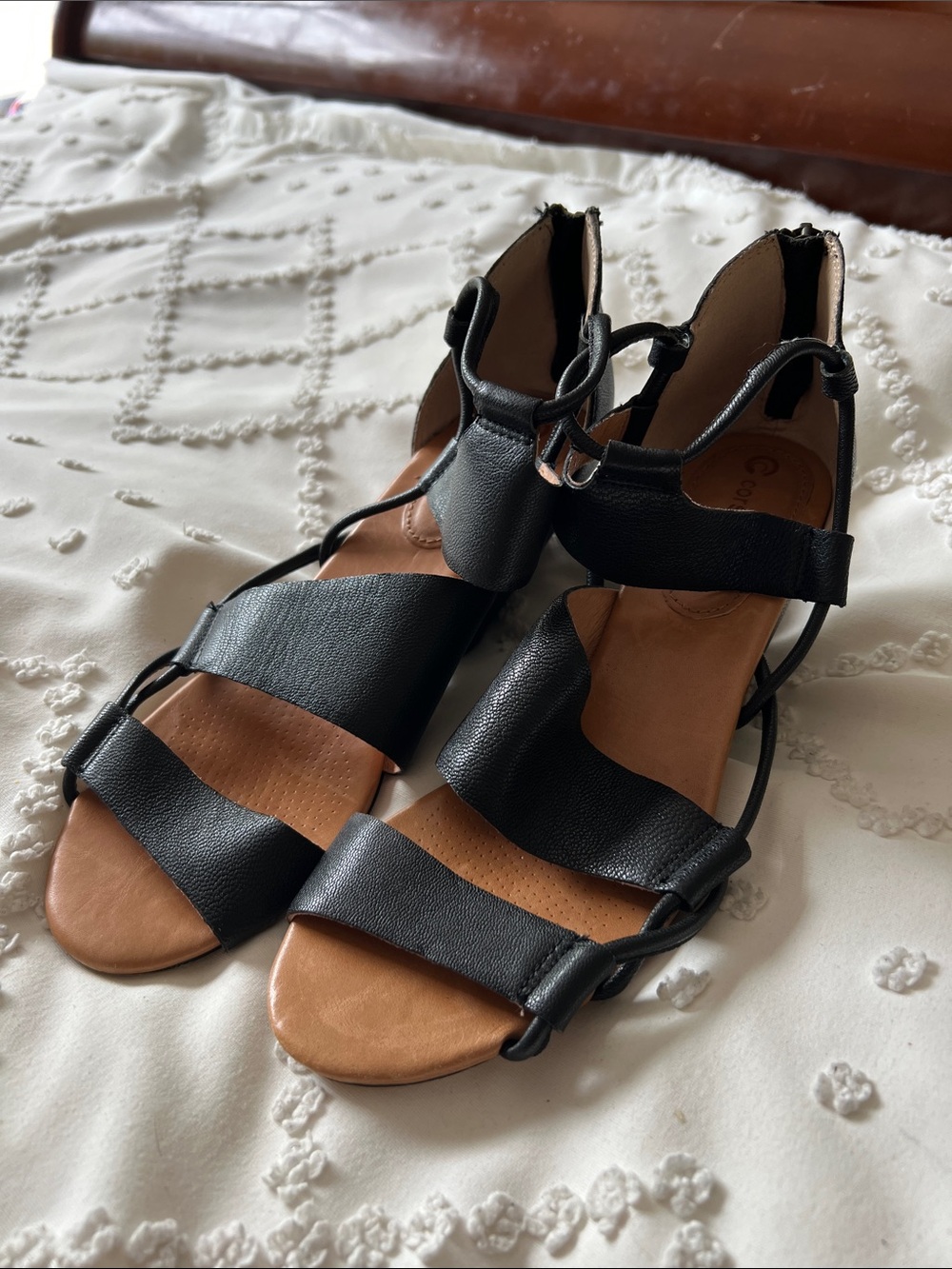 Corso Como Black Strappy Gladiator Sandals